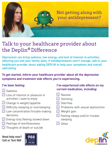 DEPLIN Patient Checklist and Symptom Tracker